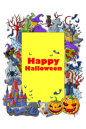 illustration of Happy Halloween holiday backgroundのイラスト素材