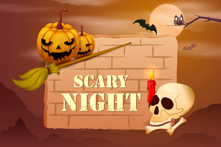 illustration of Happy Halloween holiday backgroundのイラスト素材