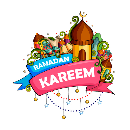 Ramadan Kareem Blessing for Eid background.のイラスト素材