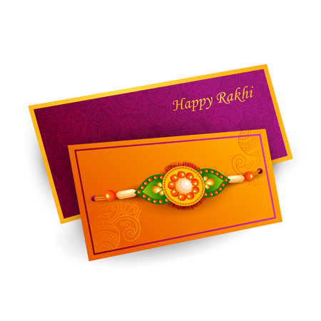 vector illustration of decorated rakhi for Indian festival Raksha Bandhanのイラスト素材