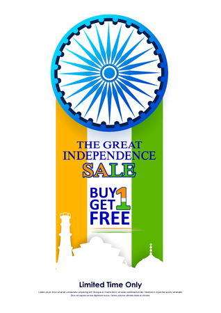 Sale Promotion and Advertisement for 15th August Happy Independence Day of Indiaのイラスト素材