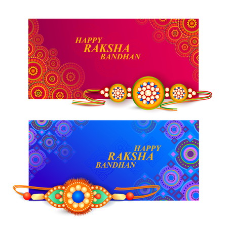 Decorated rakhi for Indian festival Raksha Bandhanのイラスト素材