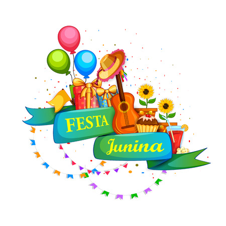 Festa Junina celebration background of Brazil and Portugal festivalのイラスト素材