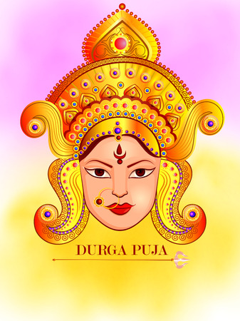 Happy Durga Puja festival background for India holiday Dussehraのイラスト素材