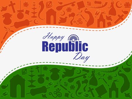 26 January Happy Republic Day of India backgroundのイラスト素材