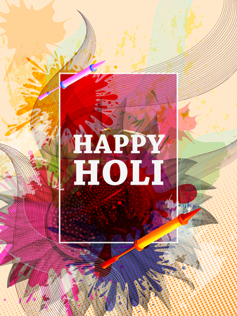 vector illustration of India Festival of Color Happy Holi backgroundのイラスト素材