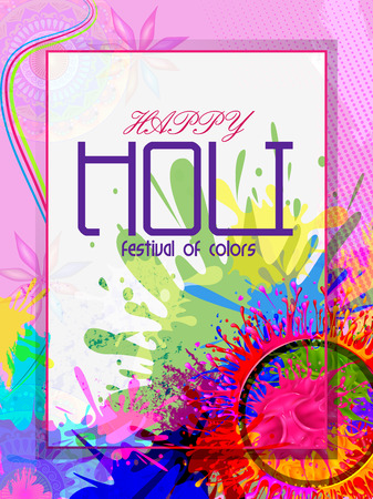 vector illustration of India Festival of Color Happy Holi backgroundのイラスト素材