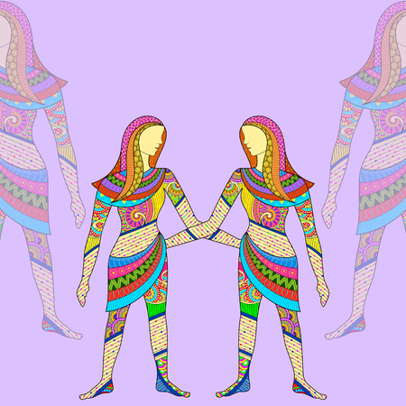 vector illustration of Gemini Astrological Zodiac Signのイラスト素材