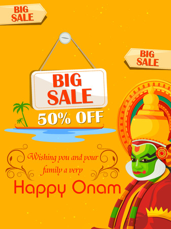 Happy Onam Big Shopping Sale Advertisement backgroundのイラスト素材