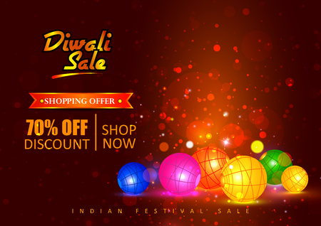 Happy Diwali Holiday shopping advertisement and promotion sale offerのイラスト素材