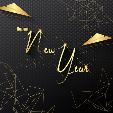 vector illustration of seasons greetings background for Happy New Year 2019のイラスト素材