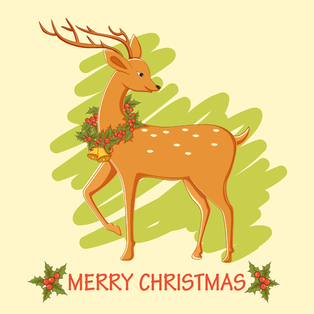 Vector design of Reindeer for Merry Christmas Holiday celebration backgroundのイラスト素材