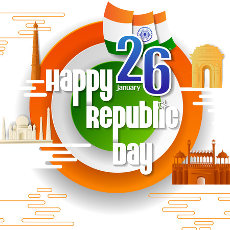 26 January Happy Republic Day of India backgroundのイラスト素材