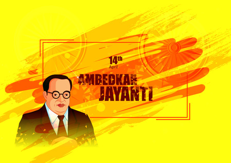 vector illustration of Indian leader Dr Bhimrao Ambedkar Jayanti backgroundのイラスト素材