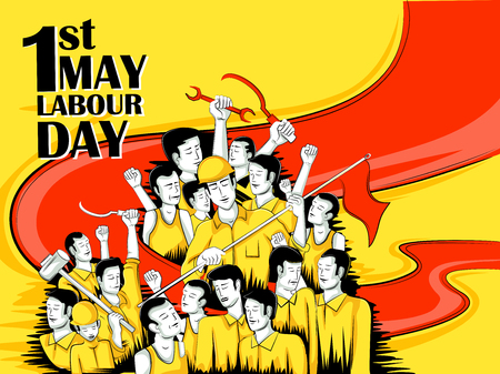 Concept   for Happy Labour Day on 1st Mayのイラスト素材