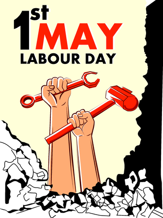 Concept   for Happy Labour Day on 1st Mayのイラスト素材