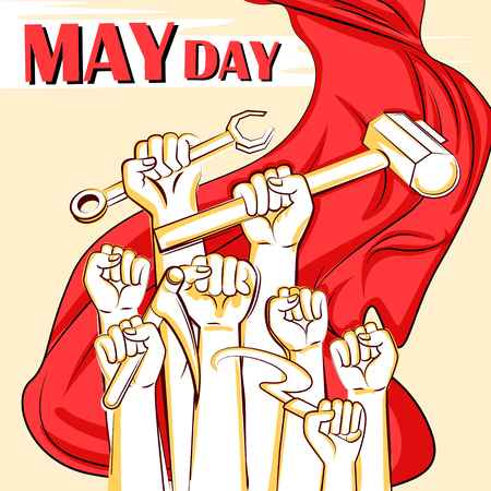 Concept   for Happy Labour Day on 1st Mayのイラスト素材