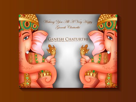Lord Ganapathi for Happy Ganesh Chaturthi festival religious bannerのイラスト素材