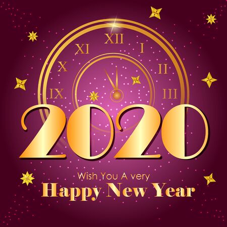 vector illustration of seasons greetings background for Happy New Year 2020のイラスト素材