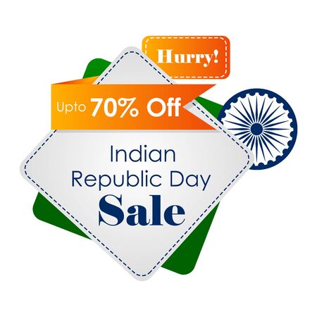 Sale promotion advertisement banner template for 26 January Happy Republic Day of India backgroundのイラスト素材