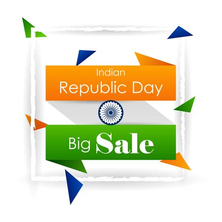Sale promotion advertisement banner template for 26 January Happy Republic Day of India backgroundのイラスト素材