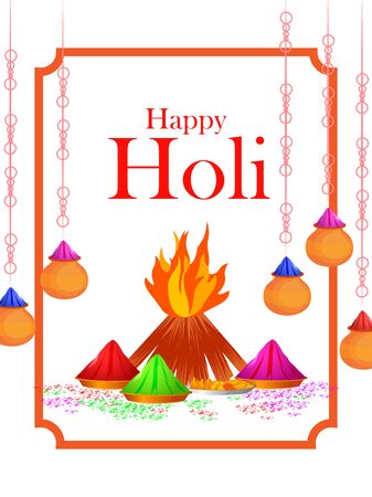 vector illustration of India Festival of Color Happy Holi backgroundのイラスト素材