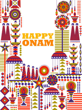 Happy Onam background for Festival of South India Keralaのイラスト素材