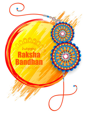 Decorated rakhi for Indian festival Raksha Bandhanのイラスト素材
