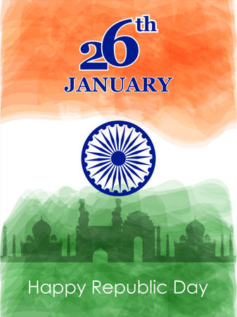26 January Happy Republic Day of India backgroundのイラスト素材