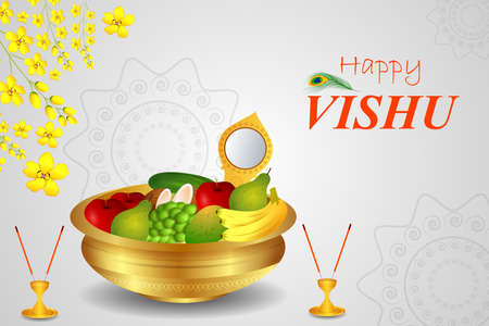 illustration of Vishu, Hindu festival celebrated in South Indiaのイラスト素材