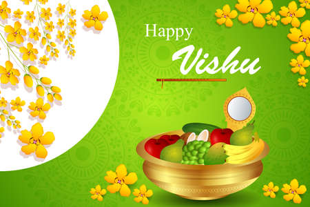 illustration of Vishu, Hindu festival celebrated in South Indiaのイラスト素材