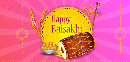 Punjabi New Year festival Vaisakhi celebrated in Punjab Indiaのイラスト素材