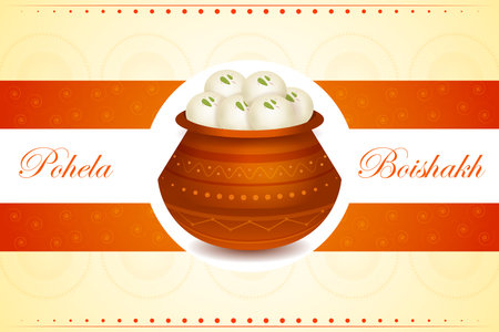 Pohela Boishakh festival celebrated as Happy New Year in India and Bangladeshのイラスト素材