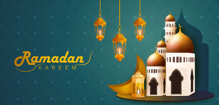 Ramadan Kareem Greetings for Ramadan Happy Eid backgroundのイラスト素材