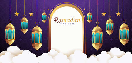 Ramadan Kareem Greetings for Ramadan Happy Eid backgroundのイラスト素材