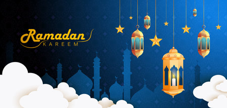 Ramadan Kareem Greetings for Ramadan Happy Eid backgroundのイラスト素材