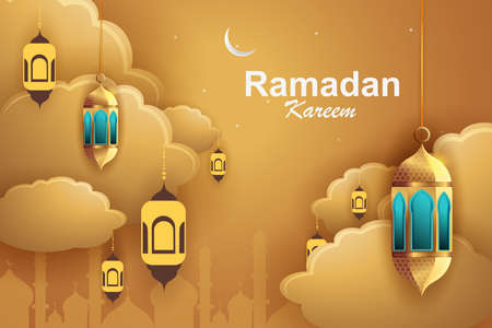 Ramadan Kareem Greetings for Ramadan Happy Eid backgroundのイラスト素材