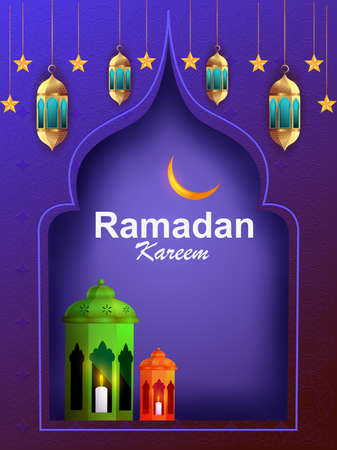 Ramadan Kareem Greetings for Ramadan Happy Eid backgroundのイラスト素材