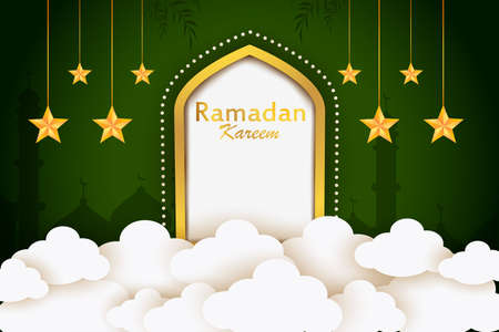 Ramadan Kareem Greetings for Ramadan Happy Eid backgroundのイラスト素材