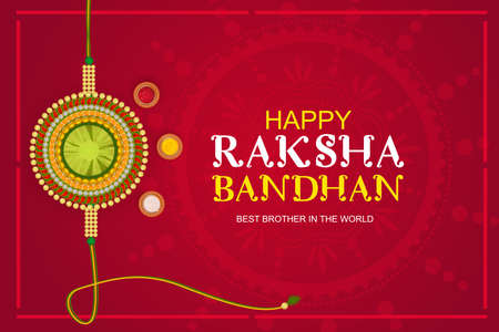 Decorated rakhi for Indian festival Raksha Bandhanのイラスト素材