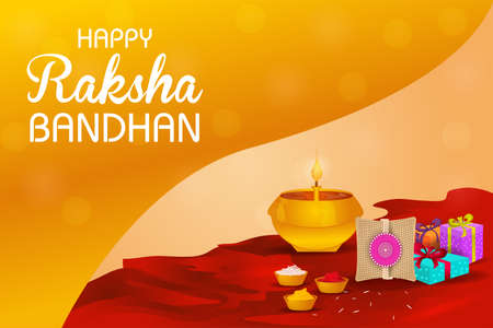 Decorated rakhi for Indian festival Raksha Bandhanのイラスト素材