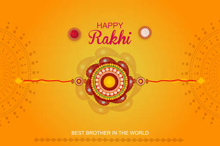 Decorated rakhi for Indian festival Raksha Bandhanのイラスト素材