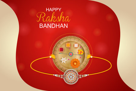 Decorated rakhi for Indian festival Raksha Bandhanのイラスト素材