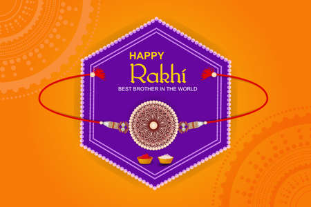 Decorated rakhi for Indian festival Raksha Bandhanのイラスト素材