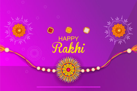 Decorated rakhi for Indian festival Raksha Bandhanのイラスト素材