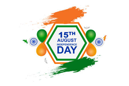 Indian tricolor background for 15th August Happy Independence Day of Indiaのイラスト素材