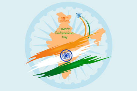 Indian tricolor background for 15th August Happy Independence Day of Indiaのイラスト素材