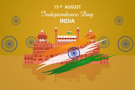 Indian tricolor background for 15th August Happy Independence Day of Indiaのイラスト素材