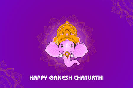 Lord Ganapati for Happy Ganesh Chaturthi festival religious banner backgroundのイラスト素材