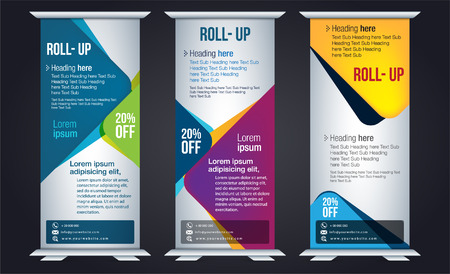 Color Business Roll Up template Banner and design. Vector illustration.のイラスト素材